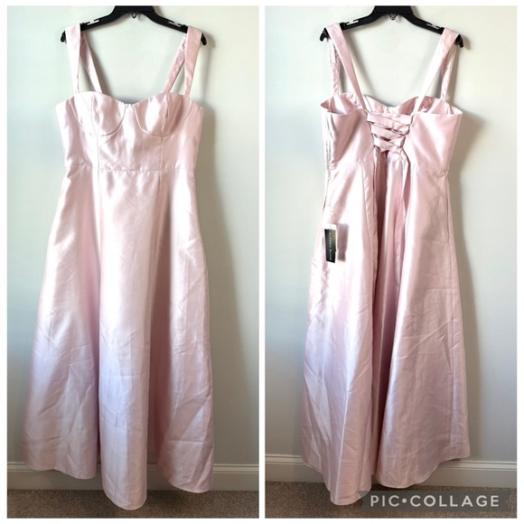 Alfred Sung‎ D852 Lace Up Back Bustier Gown Ballet Pink 14 - Picture 3 of 7